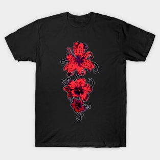 Raspberry Red Flowers T-Shirt